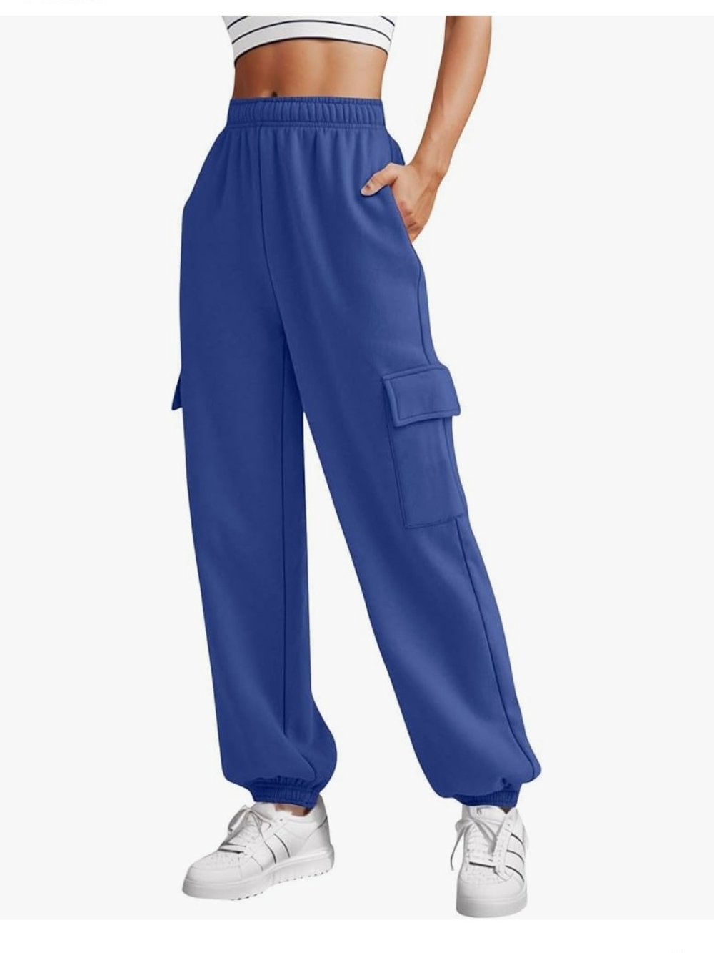 NWOT Relaxed Cargo Sweatpants in Royal Blue